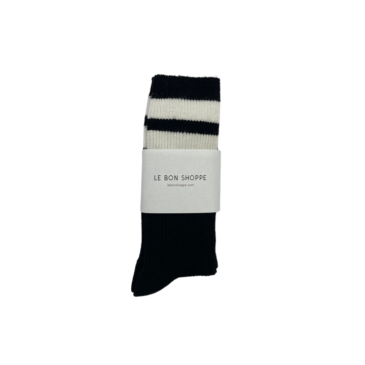 Twentyseven Toronto - Le Bon Shoppe Grandpa Varsity Socks - Black Sugar Stripe